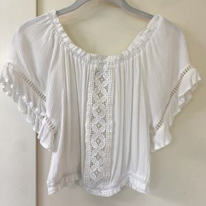 White lace off the shoulder top - Ocean Drive
